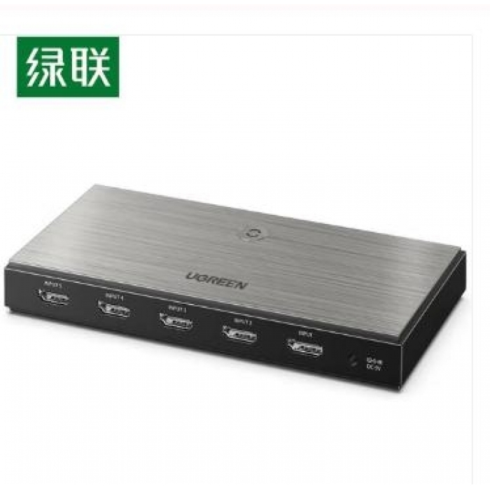 绿联（UGREEN）CM189 HDMI切换器2.0版五进一出 4K高清切屏器 机顶盒接共享显示器 5进1出50710