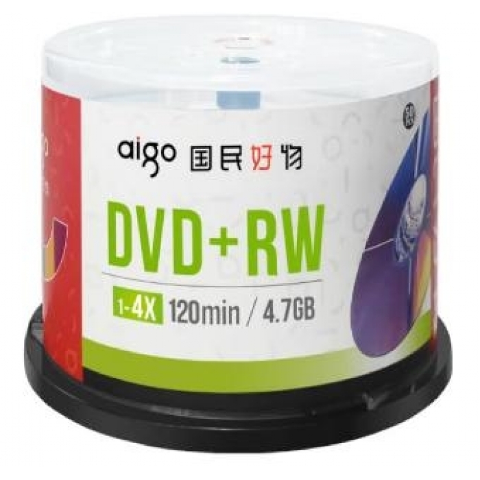 爱国者刻录盘 4.7G 空白盘碟 可重复刻录DVD+RW 50片装